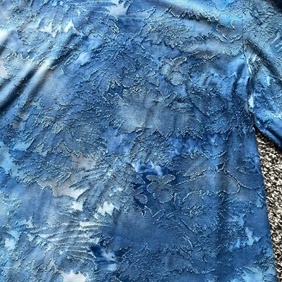Karen Kane Blue Tie Dye Top Womens Small Indie Futuristic Normcore Grandmacore - Picture 3 of 6